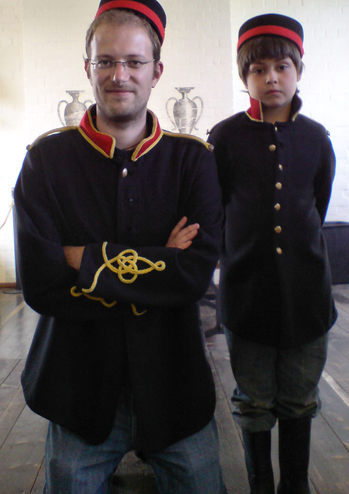 Dressed as soldiers